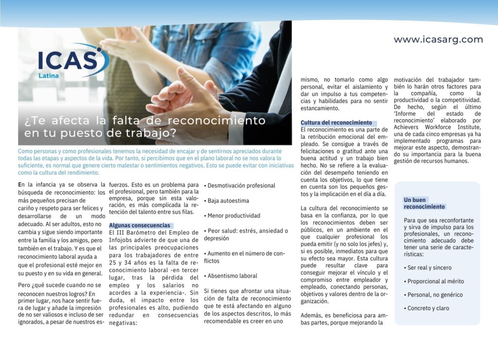 ¿Te afecta la falta de reconocimiento en tu puesto de trabajo?